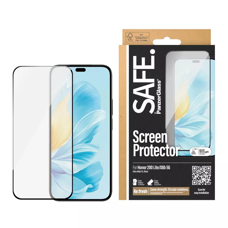 PanzerGlass SAFE. by ® προστασία οθόνης Honor 200 Lite | X8b 5G | Ultra-Wide Fit