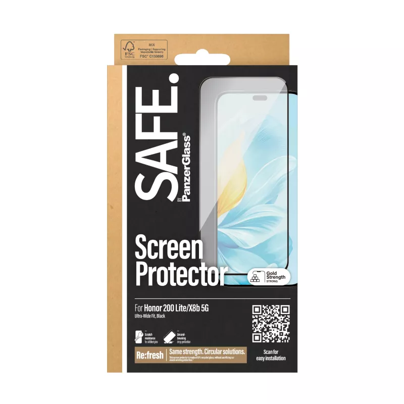 PanzerGlass SAFE. by ® προστασία οθόνης Honor 200 Lite | X8b 5G | Ultra-Wide Fit