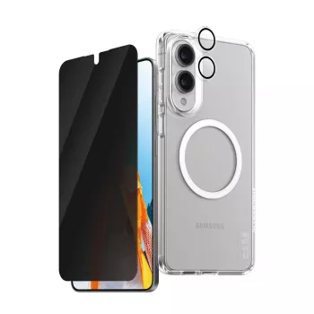 PanzerGlass Σετ προστασίας Flagship 3-in-1: Θήκη, Privacy γυαλί, Κάλυμμα φακών κάμερας για Samsung Galaxy S25 Edge