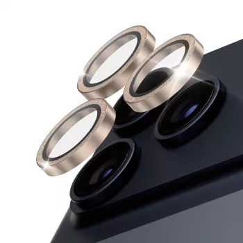 PanzerGlass® Hoops® Προστασία φακών κάμερας Glitter Χρυσό iPhone 17 Pro | iPhone 17 Pro Max | iPhone 16 Pro | 16 Pro Max