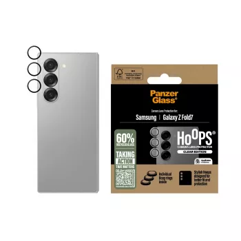 Προστατευτικό γυαλί κάμερας PanzerGlass Hoops Διάφανο για Samsung Galaxy Z Fold7 (σκληρυμένο γυαλί, σιλικόνη)