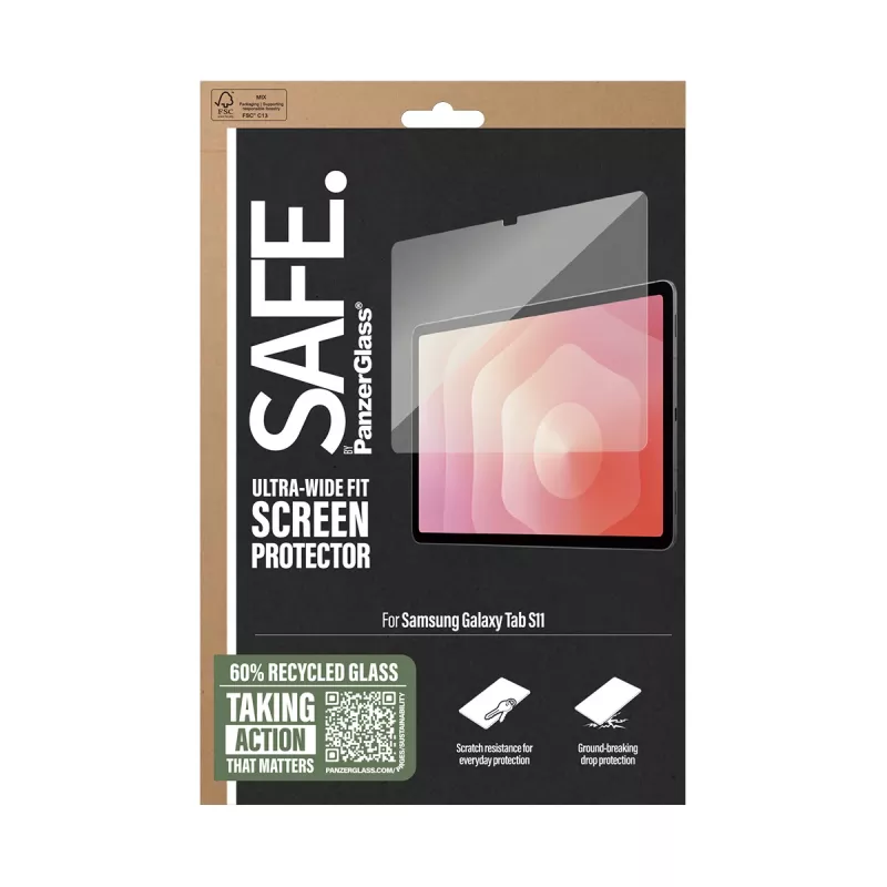PanzerGlass SAFE. by ® Προστασία οθόνης Samsung Tab S11 | Ultra-Wide Fit