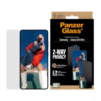 Προστασία οθόνης PanzerGlass 2-Way Privacy για Samsung Galaxy S26 Ultra — Φίλτρο απορρήτου PET, EasyAligner, 1 τεμ.