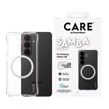 Θήκη προστασίας PanzerGlass CARE Samba διαφανής με λευκό Qi για Samsung Galaxy S26