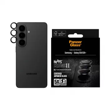 Προστασία φακού κάμερας PanzerGlass Hoops Ceramic II για Samsung Galaxy S26 / S26+, σκληρυμένο γυαλί, σιλικόνη, διαφανές