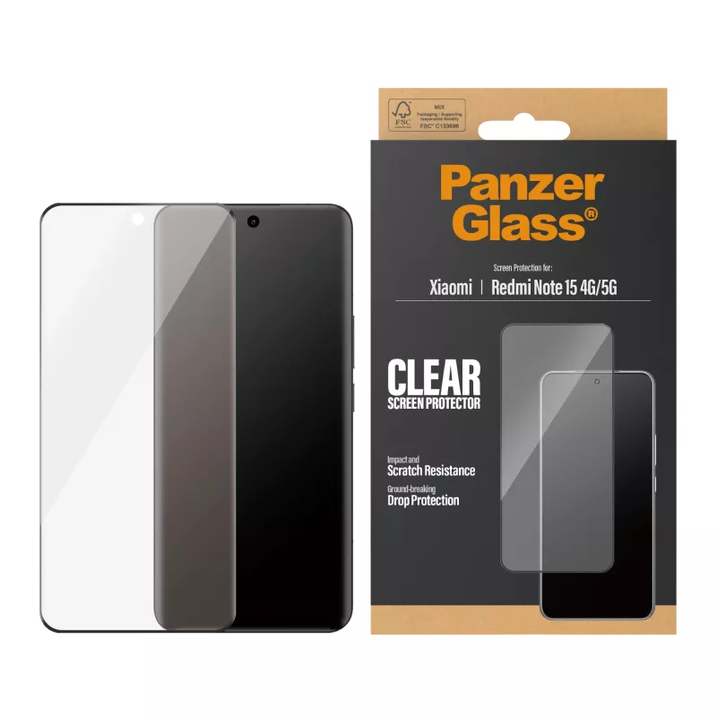 Προστασία οθόνης PanzerGlass® Xiaomi Redmi Note 15 4G | 5G | Ultra-Wide Fit