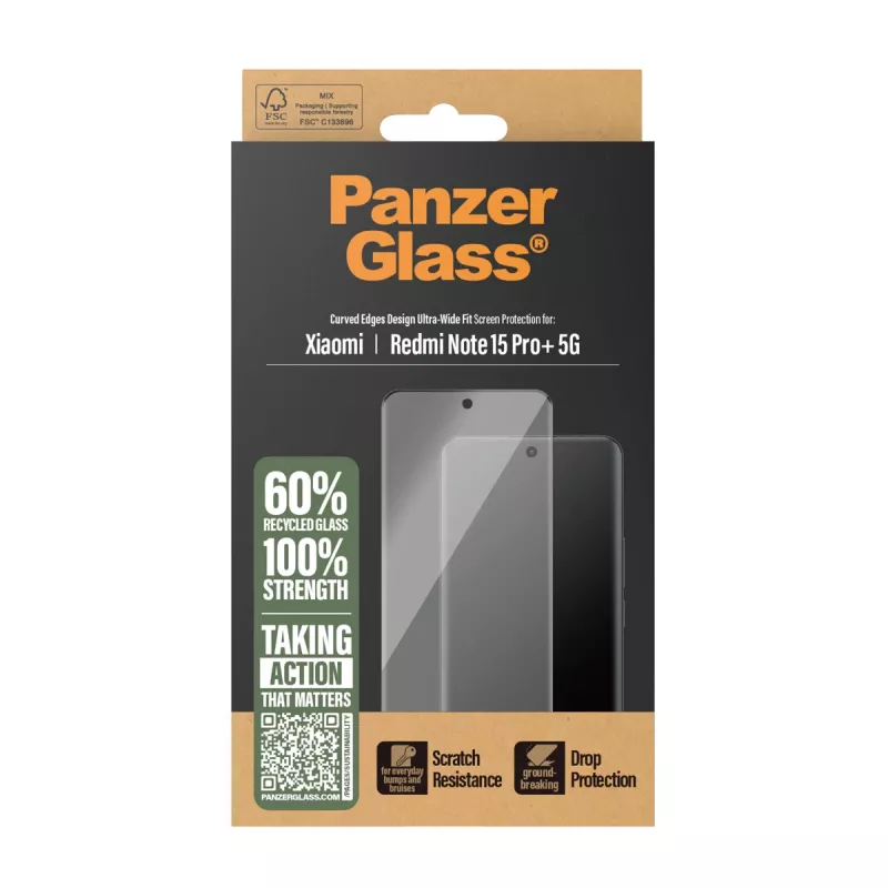 Προστασία οθόνης PanzerGlass® Xiaomi Redmi Note 15 Pro+ 5G | Ultra-Wide Fit