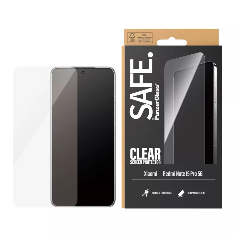 Προστασία οθόνης PanzerGlass SAFE. by ® Xiaomi Redmi Note 15 Pro 5G | Ultra-Wide Fit