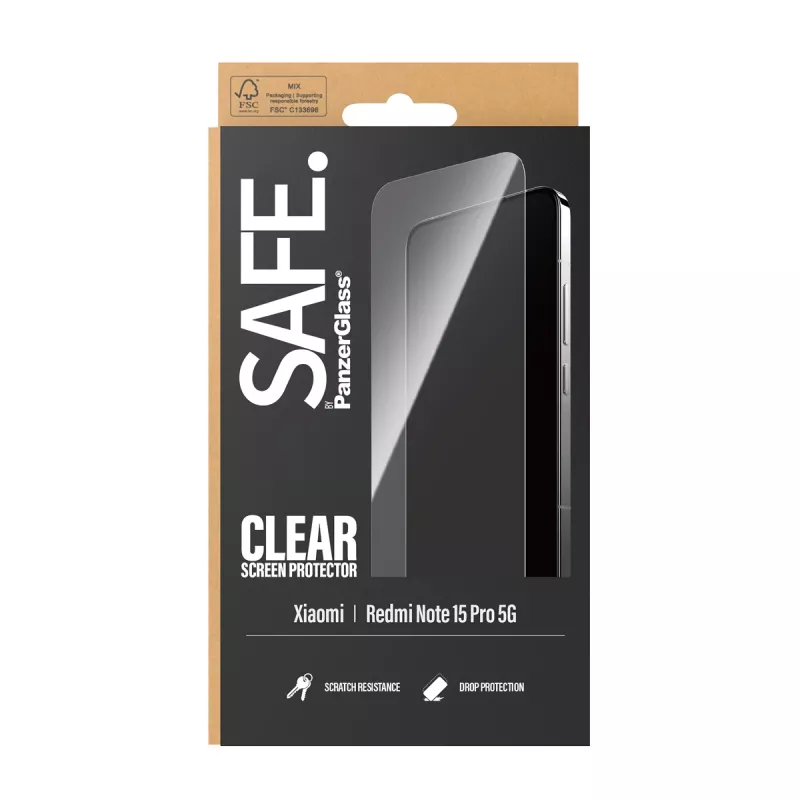 Προστασία οθόνης PanzerGlass SAFE. by ® Xiaomi Redmi Note 15 Pro 5G | Ultra-Wide Fit