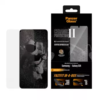Προστασία οθόνης PanzerGlass για Samsung Galaxy S26 — κεραμικό σκληρυμένο γυαλί, Ultra-Wide Fit, FASTFIT, διαφανές