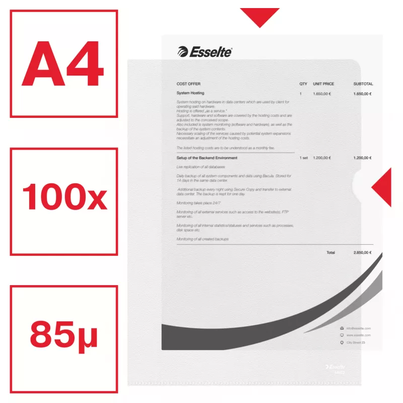 Esselte Essential ντοσιέ A4, 30% ανακυκλωμένο πλαστικό pre-consumer