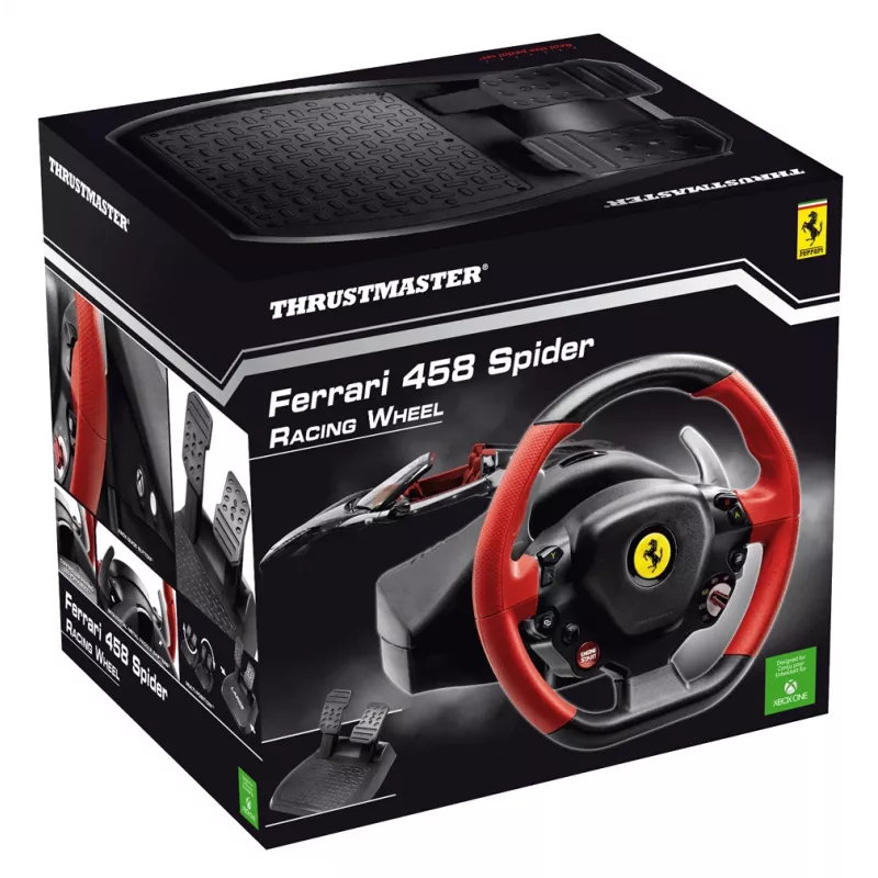 Thrustmaster Ferrari 458 Spider μαύρο, κόκκινο USB τιμόνι + πεντάλ Xbox One