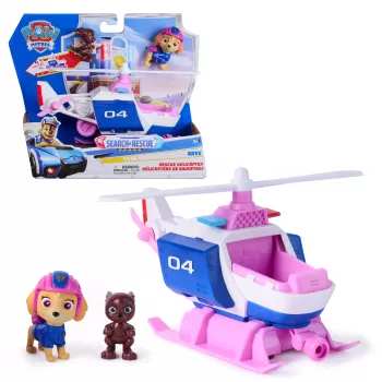 PAW Patrol: Search & Rescue, Skye ελικόπτερο διάσωσης με 2 φιγούρες, ηρωικό ελικόπτερο παιχνίδι με λειτουργία επαναφοράς, παιδικό παιχνίδι για αγόρια & κορίτσια από 3 ετών