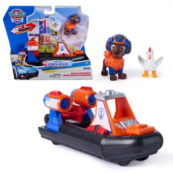 PAW Patrol: Search & Rescue, Zuma Rescue Hovercraft όχημα νερού με 2 φιγούρες, βάρκα παιχνίδι με λειτουργία επαναφοράς, παιδικό παιχνίδι για αγόρια & κορίτσια από 3 ετών