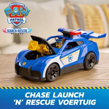 PAW Patrol: Search & Rescue, Chase Launch 'N' Rescue Cruiser με φιγούρα & 2 βλήματα, φώτα, ήχους, & κρυφό εκτοξευτή, παιδικό παιχνίδι για αγόρια & κορίτσια από 3 ετών
