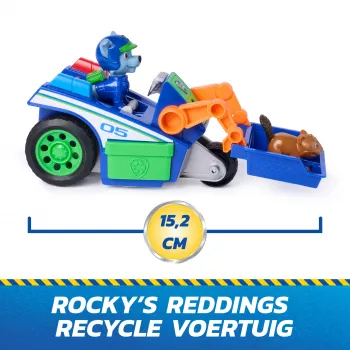 PAW Patrol: Search & Rescue, Rocky Rescue Recycler όχημα με 2 φιγούρες, παιχνίδι αυτοκινήτου με λειτουργία επαναφοράς, παιδικό παιχνίδι για αγόρια και κορίτσια από 3 ετών