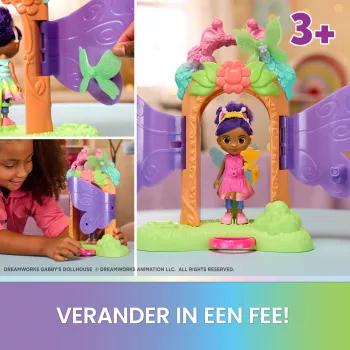 Gabby's Dollhouse Fairylandia, Fairy Magic Reveal σετ παιχνιδιού με λειτουργία μεταμόρφωσης και αξεσουάρ σπιτιού κούκλας, παιδικό παιχνίδι για κορίτσια & αγόρια από 3 ετών