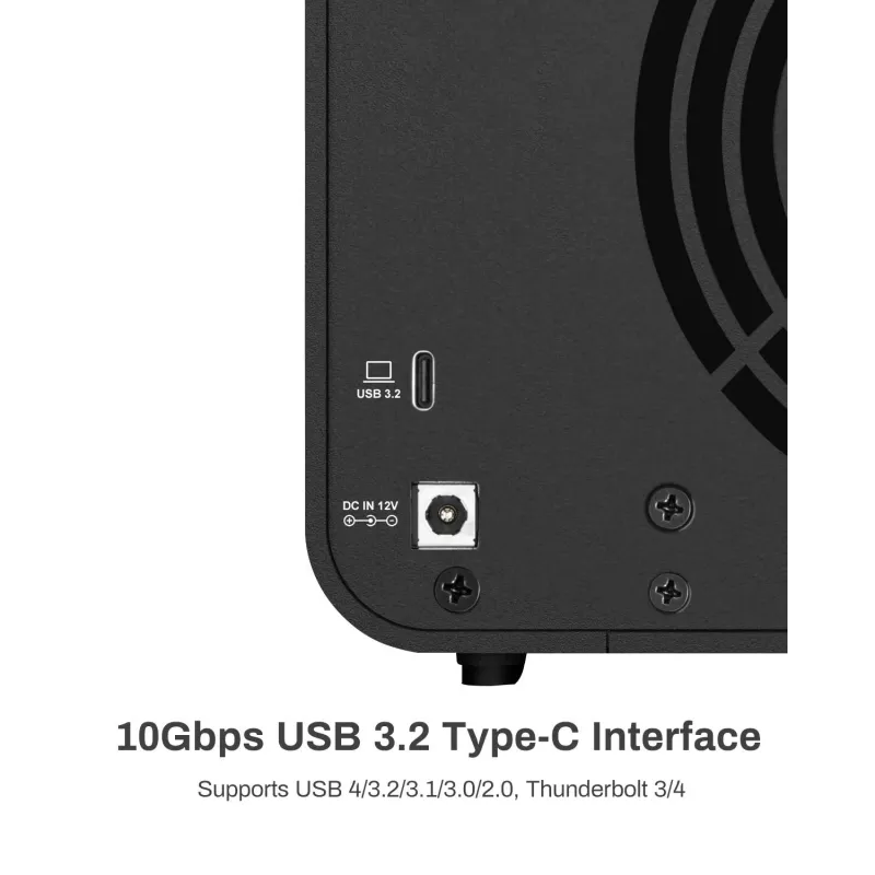 TerraMaster D4-320 Disk-Array Desktop μαύρο 4 μονάδες HDD SSD