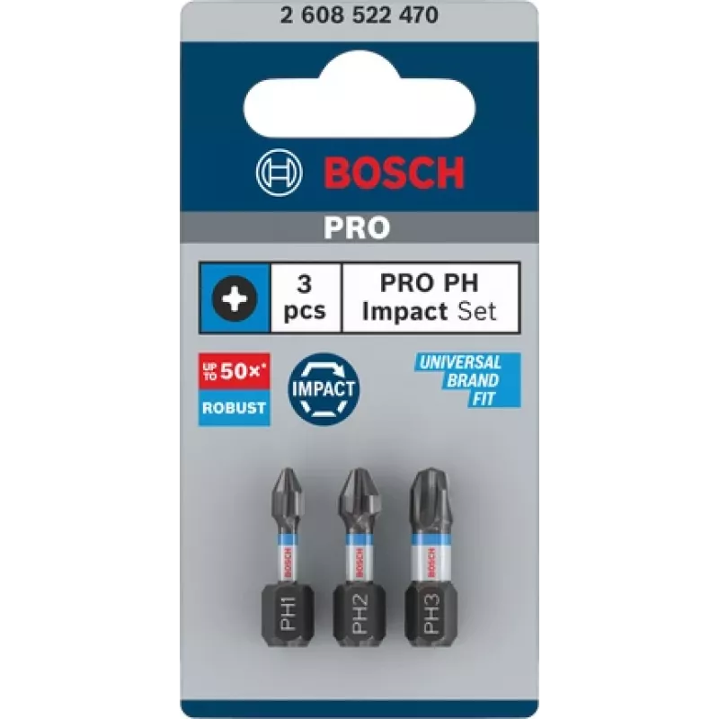 Σετ μυτών κατσαβιδιού Bosch Phillips 3 τεμ. 2608522470