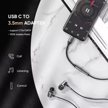 Καλώδιο κινητού τηλεφώνου Ugreen 30632 USB-C σε 3,5 mm μαύρο