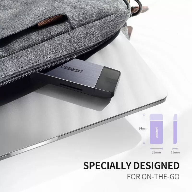 Αναγνώστης καρτών UGREEN 50541 USB 3.2 Gen 1 (3.1 Gen 1) — CF, SD, MicroSD, Memory Stick, χάλυβας, 5000 Mbit/s