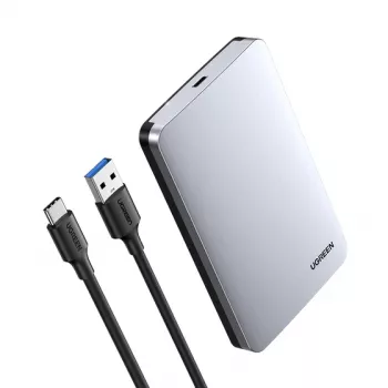 Θήκη HDD/SSD UGREEN 70498 για μονάδες 2,5 ιντσών SATA, μία υποδοχή, USB-C (USB 2.0/3.2 Gen2), Αλουμίνιο, έως 6 TB