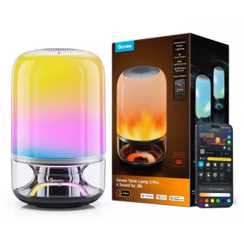 Επιτραπέζιο φωτιστικό Govee H6020 Table Lamp 2 Pro Sound by JBL — RGBIC + Θερμό λευκό, 600 lm, Wi-Fi & Bluetooth, 5200 mAh