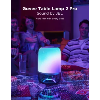 Επιτραπέζιο φωτιστικό Govee H6020 Table Lamp 2 Pro Sound by JBL — RGBIC + Θερμό λευκό, 600 lm, Wi-Fi & Bluetooth, 5200 mAh