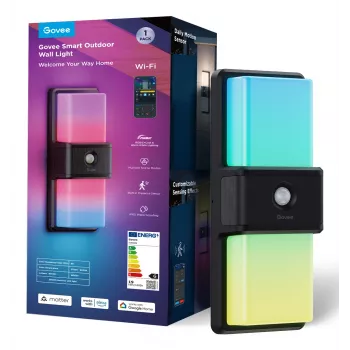 Εξωτερικό φωτιστικό τοίχου Govee H7078CD1 Έξυπνο RGB-αλλαγή χρώματος, Έλεγχος WLAN/App