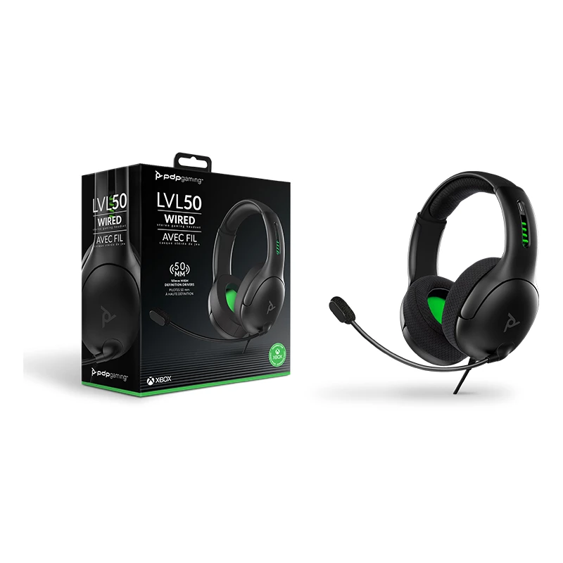 PDP LVL50 Headset Ενσύρματο Headband Gaming μαύρο, πράσινο, γκρι