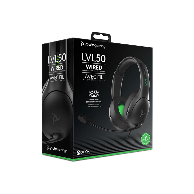 PDP LVL50 Headset Ενσύρματο Headband Gaming μαύρο, πράσινο, γκρι