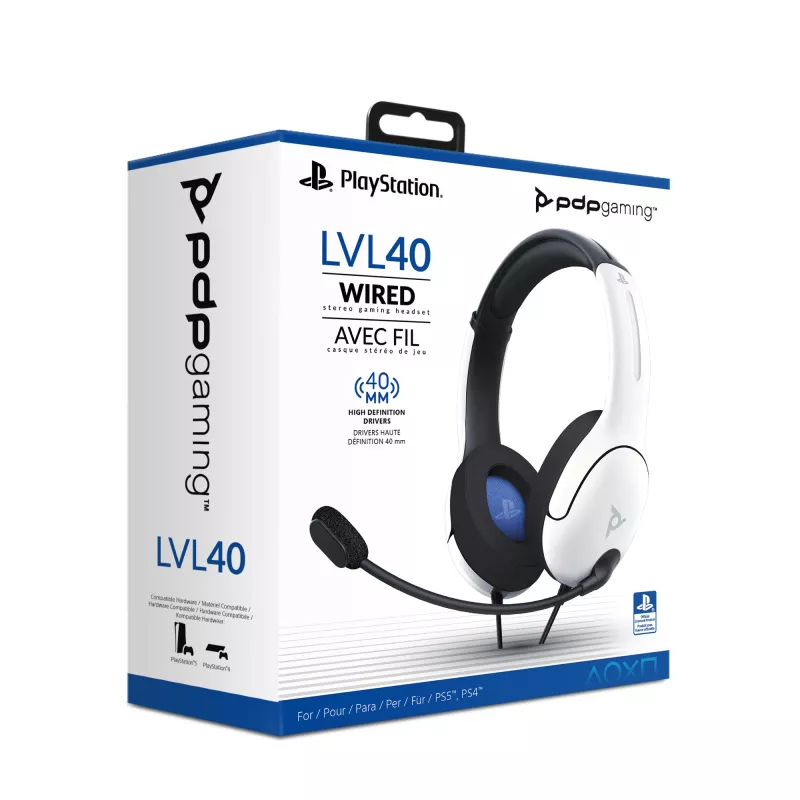 PDP LVL40 Headset Ενσύρματο Headband Gaming λευκό