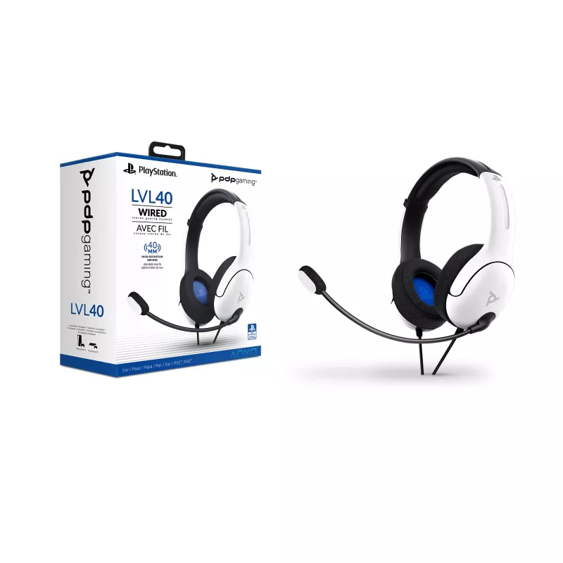 PDP LVL40 Headset Ενσύρματο Headband Gaming λευκό