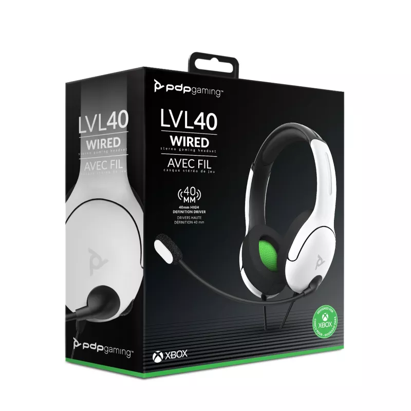 PDP LVL40 Headset Ενσύρματο Headband Gaming λευκό