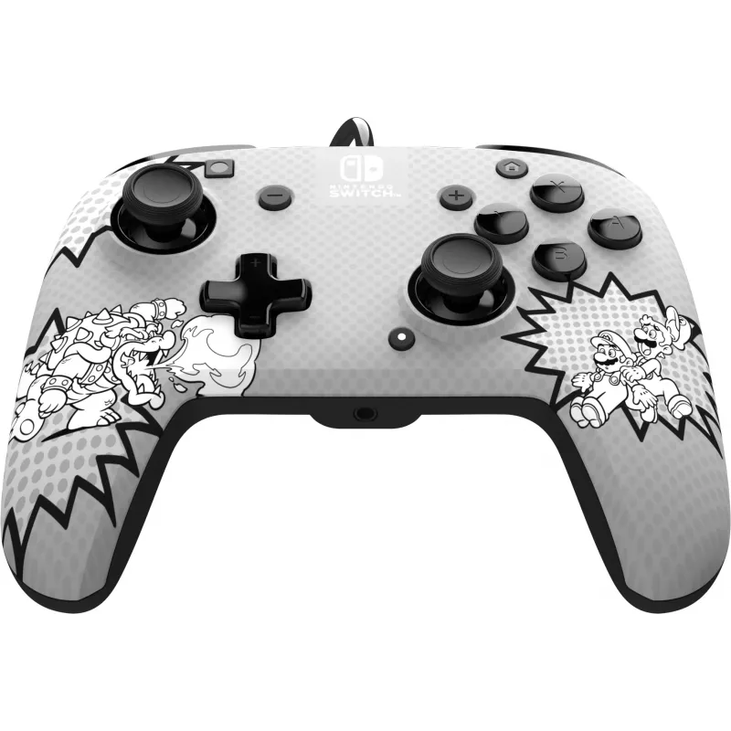PDP REMATCH: Comic Attack μαύρο, γκρι, λευκό USB Gamepad Αναλογικό / Ψηφιακό Nintendo Switch, Nintendo Switch OLED