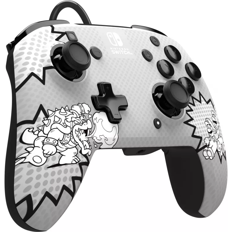 PDP REMATCH: Comic Attack μαύρο, γκρι, λευκό USB Gamepad Αναλογικό / Ψηφιακό Nintendo Switch, Nintendo Switch OLED