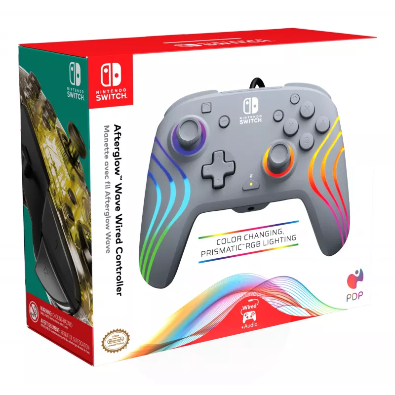 PDP Afterglow Wave Γκρι USB Gamepad Αναλογικό / Ψηφιακό Nintendo Switch, Nintendo Switch OLED