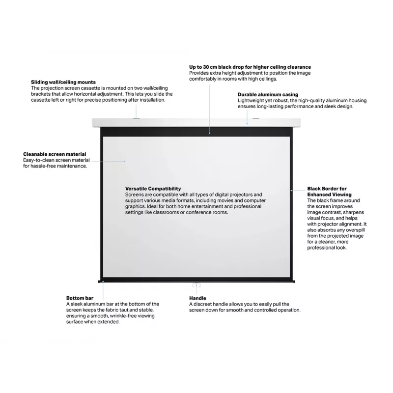 Multibrackets M χειροκίνητη οθόνη προβολής 4:3 200x150, 100 ίντσες