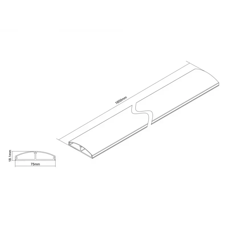 Multibrackets M κάλυμμα καλωδίου SS αλουμίνιο 75mm Π - 1600mm Μ