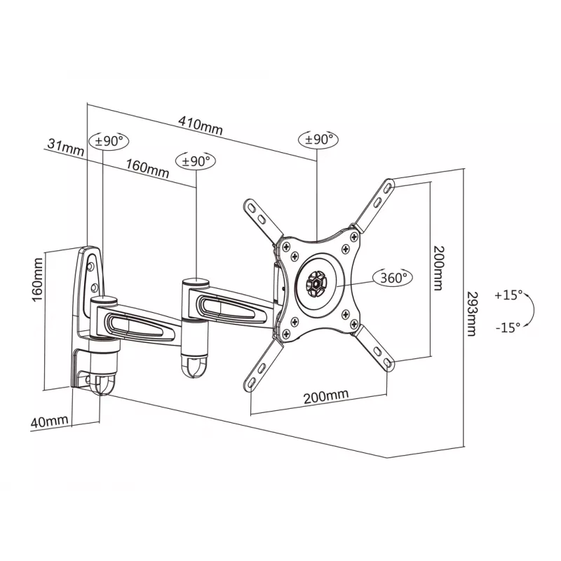 Multibrackets M VESA Flexarm 360 III λευκό 15 kg 15-32 ίντσες