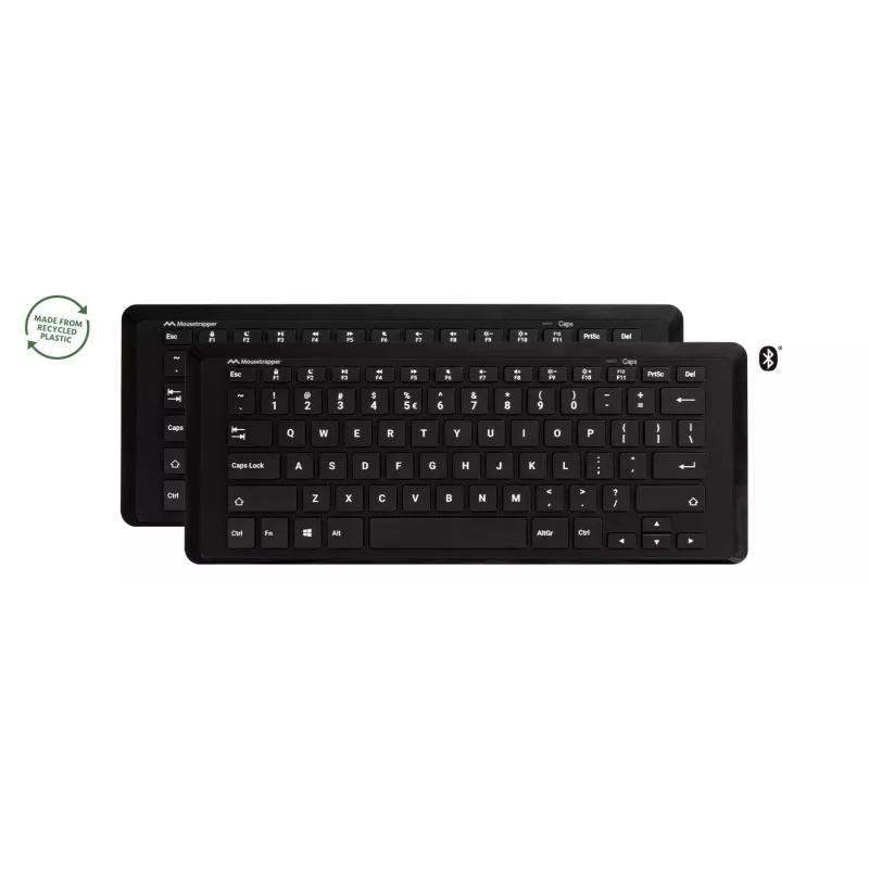 Ασύρματο πληκτρολόγιο Mousetrapper Type Mini QWERTY NORDIC – USB-C, RF Wireless, Bluetooth, μαύρο