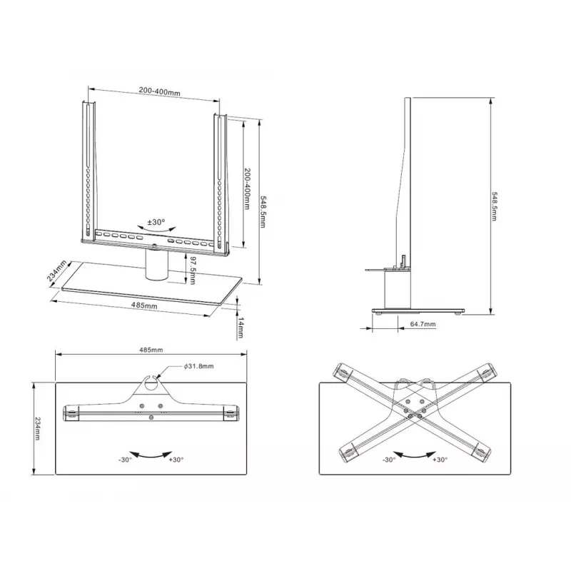 Βάση γραφείου Multibrackets M VESA Tablestand Turn μαύρη Medium MAX 400x400