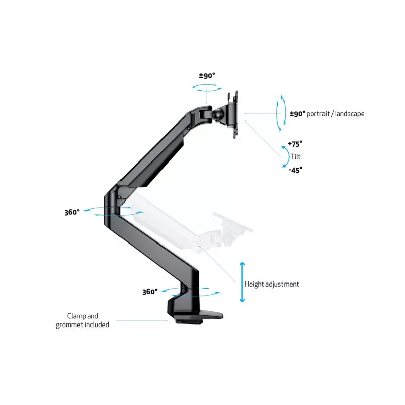 Multibrackets M VESA Gasliftarm μονό μαύρο HD
