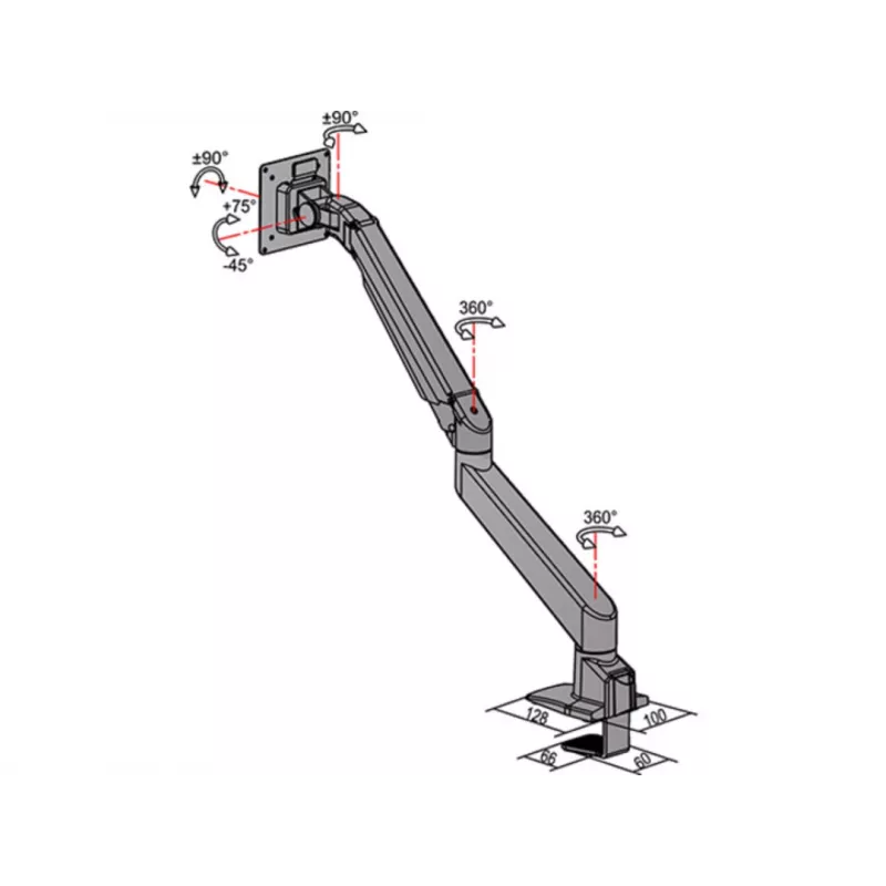 Multibrackets M VESA Gasliftarm μονό μαύρο HD