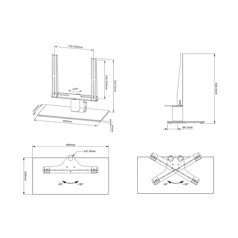 Multibrackets M VESA Tablestand Turn Small MAX 300x300 μαύρη