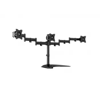 Βάση οθόνης γραφείου MULTIBRACKETS M Deskstand Basic Triple — 3 θέσεων, VESA 75x75–100x100, υποστηρίζει έως 24 kg, για οθόνες 15 έως 27 ιντσών, μαύρη