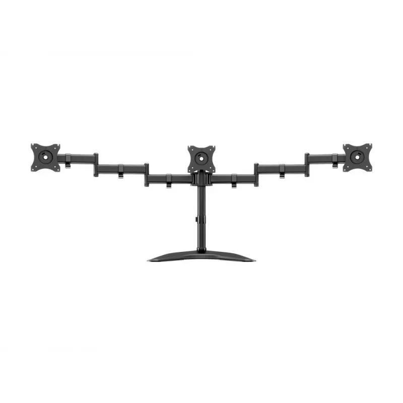 Βάση οθόνης γραφείου MULTIBRACKETS M Deskstand Basic Triple — 3 θέσεων, VESA 75x75–100x100, υποστηρίζει έως 24 kg, για οθόνες 15 έως 27 ιντσών, μαύρη