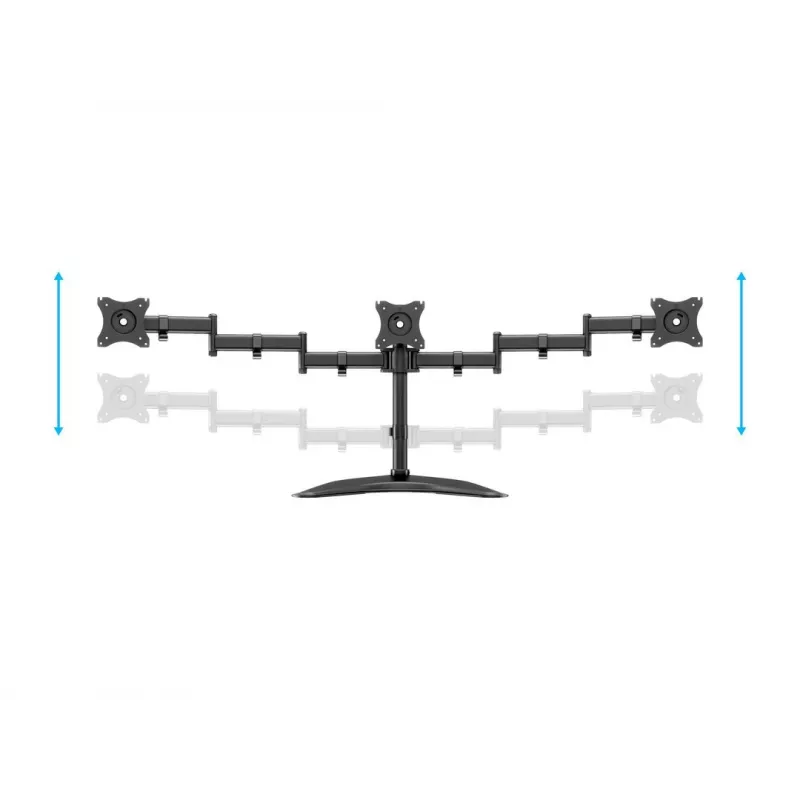 Βάση οθόνης γραφείου MULTIBRACKETS M Deskstand Basic Triple — 3 θέσεων, VESA 75x75–100x100, υποστηρίζει έως 24 kg, για οθόνες 15 έως 27 ιντσών, μαύρη