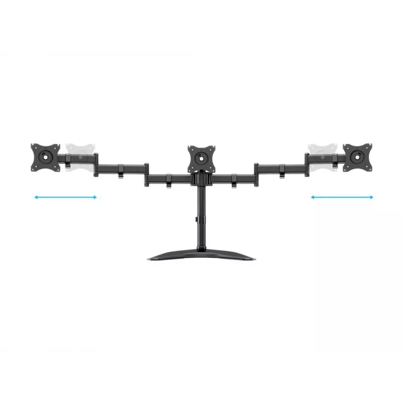 Βάση οθόνης γραφείου MULTIBRACKETS M Deskstand Basic Triple — 3 θέσεων, VESA 75x75–100x100, υποστηρίζει έως 24 kg, για οθόνες 15 έως 27 ιντσών, μαύρη