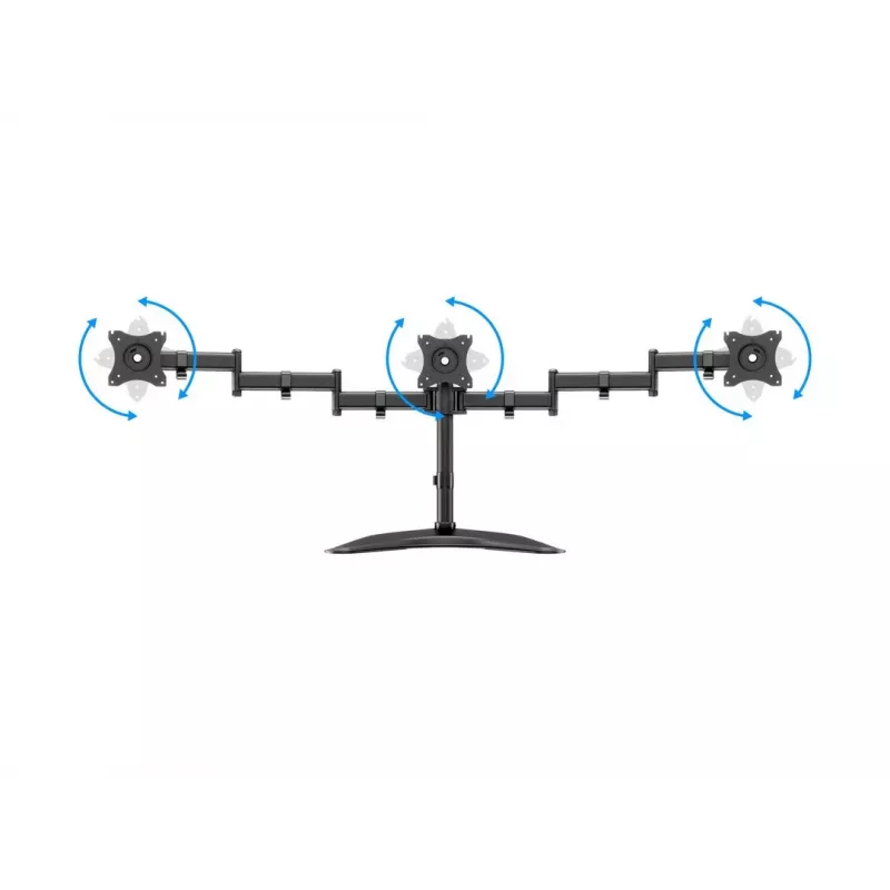 Βάση οθόνης γραφείου MULTIBRACKETS M Deskstand Basic Triple — 3 θέσεων, VESA 75x75–100x100, υποστηρίζει έως 24 kg, για οθόνες 15 έως 27 ιντσών, μαύρη